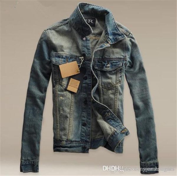

mens autumn designer slim jeans jackets lapel neck long sleeve homme clothing fashion style casual apparel, Black;brown
