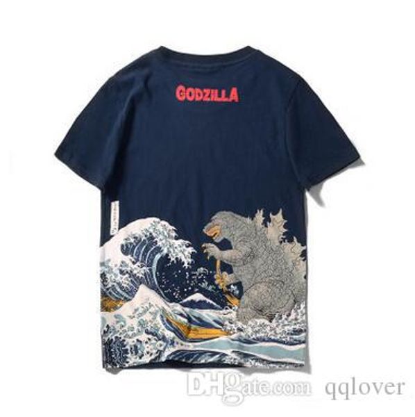 

2018 мужская футболка японский harajuku godzilla хлопок футболка camisetas hombre подросток уличная с коротким рукавом топы модные рубашки, White;black
