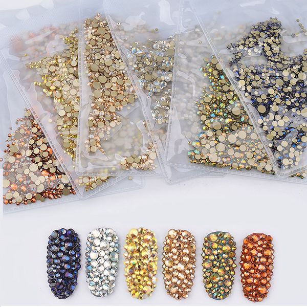 

1 set mixed size 3d ultrathin sequins nail glitter flakes sparkly diy tips dazzling paillette nail art decorations, Silver;gold