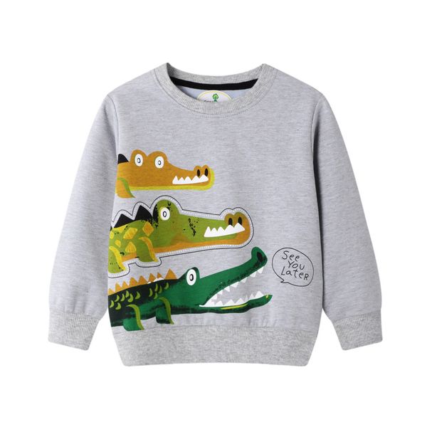 

toddler kids baby boys girls sweatshirt cartoon animal letter pullover clothes o-neck long sleeve soft sweatshirt for boy, Black