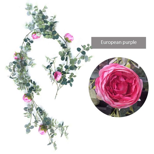 

eucalyptus artificial flower rattan wedding exhibition peony flower vine decorative plant living room study bedroom decoration