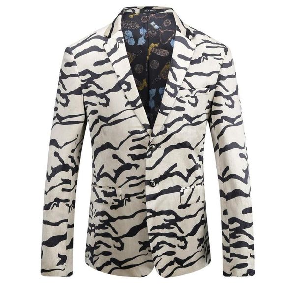 

mens leopard printed fashion leisure blazer slim fit floral suit jackets for man business casual singer blazer coats, White;black