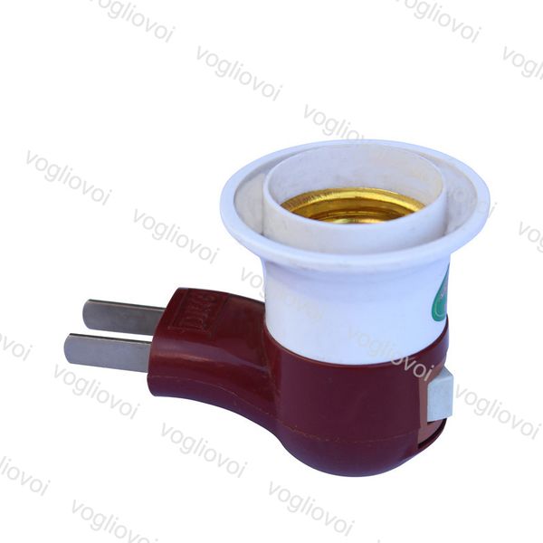 

e27 holder with button switch 200w 4a led light lamp bulb adapter adaptor screw socket wall plastic plug indoor lighting accessories dhl