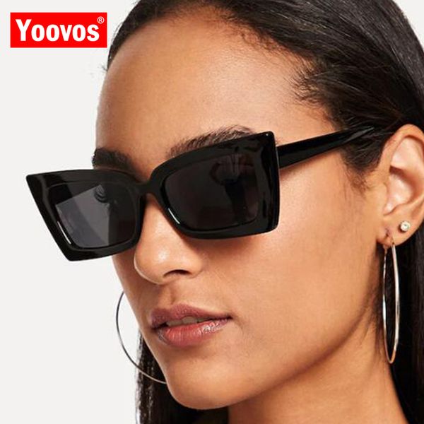 

yoovos 2020 vintage square sunglasses women new brand designer sun glasses plastic classic female driving eyewear, White;black