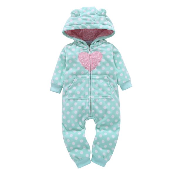

long sleeve hooded fleece jumpsuit plaid baby winter warm costume infant toddler boy girl rompers newborn baby clothes, Blue