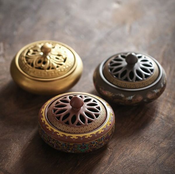 

enamel painted ceramic incense burner aloes sandalwood room for buddha incense burner anshen incense material ceramic semi-mechanical jgl0