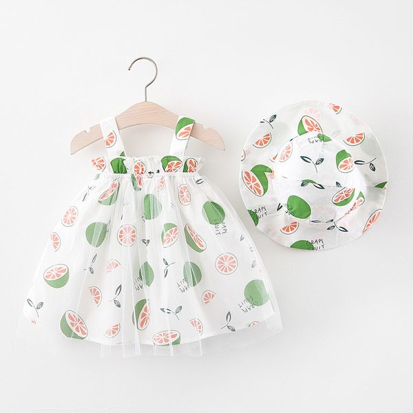 

lemon summer baby girls princess dress mesh casual vacation beach toddler kids dresses for girls children's clothing, Red;yellow