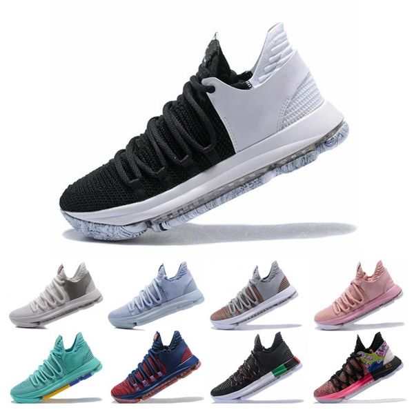 

Hot Sale KD 10 Kevin Durant Men Basketball Shoes Oreo BHM White black Numbers Anniversary Stucco Igloo Multi Color 10 X Sports Sneaker