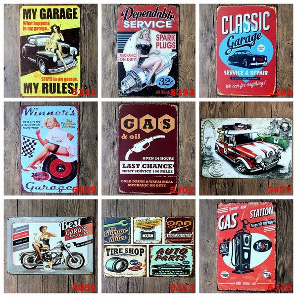 

metal tin signs car repairing store poster vintage lady motor plaques decorative iron plates bar club wall decor 39 designs bk3191