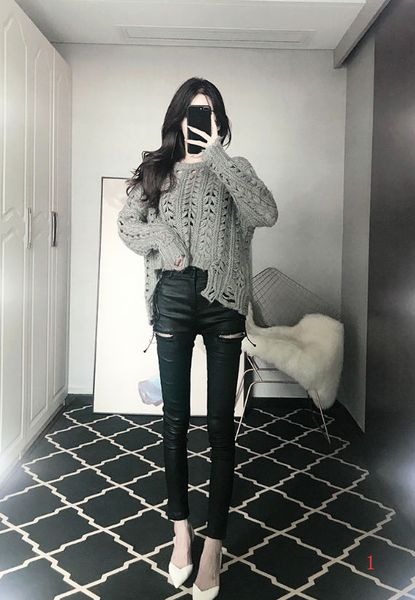 

2020 spring fashion womens designer pants slimmer legs leather pants zipper tight high waist pencil pants dress ph+zy20040307, Black;white
