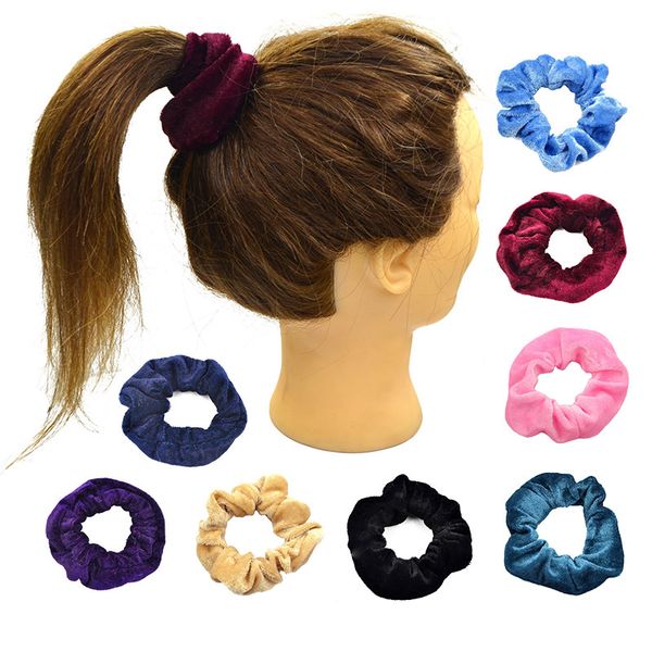 

accessories wild women's flannel circle flower yiwu rubber band boutique headwear factory direct sales, Pink