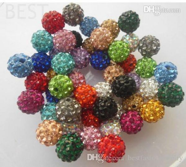 

лучший! бесплатная доставка 10мм смешан micro pave cz дискотечный шар кристалл хорошее ожерелье из бисера браслет beads.mjpw оптом! фото! mi, Crystal