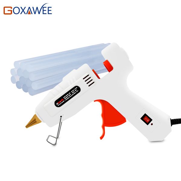 

goxawee melt electric glue gun 20w 80w 105w with 10pcs glue sticks heat temperature guns thermo gluegun repair heat tools