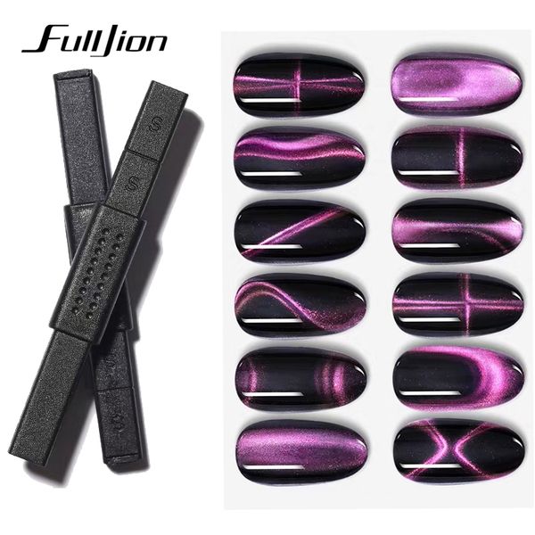 

fullijon 1pc nail art magnet stick cat eye 3d effect strong magnetic rod uv painting gel nail polish manicure gel varnish tools, Red;pink