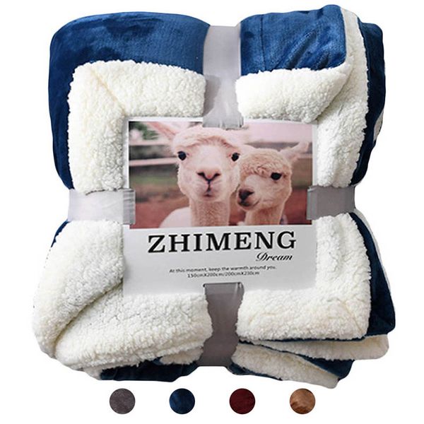 

urijk warm thick office home blanket towel fleece reversible blanket for bed and couch travel portable car throw