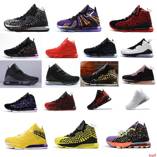 

mens james 17s sports basketball shoes fashion oreo bred lb xvii battleknit cushion trainers sneaker designer shoes for big boys 36-46