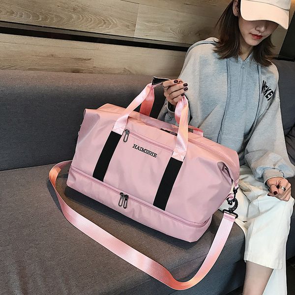 

duffel bags travel bag women's large capacity lightweight portable luggage wet and dry separation sports fitness