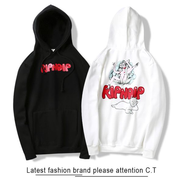 

2020 модный дизайнер роскошный rip n dip cat бренд толстовки хип-хоп уличный скейтборд стиль для соответствия наряды женские мужские толстов, Black