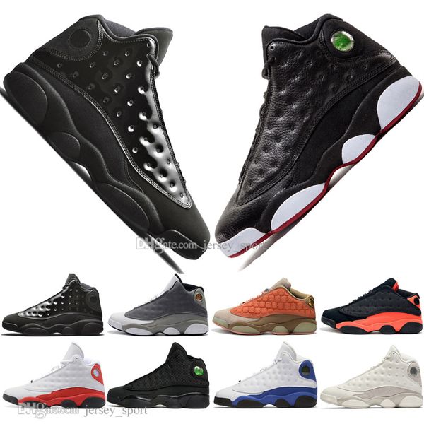 

13 13s cap and gown terracotta blush mens basketball shoes chicago cat black infrared flints bred men sport sneaker designer eur36-47, White;red