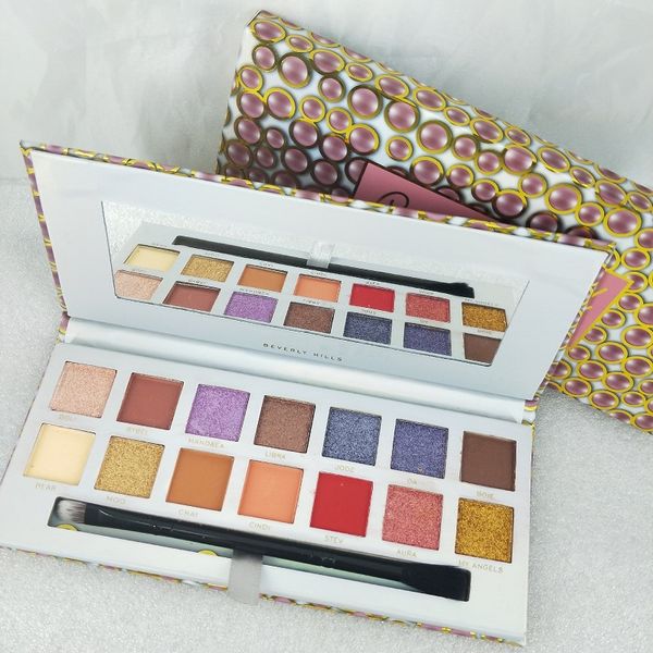

makeup pink eye shadow palette 14 colors limited eyeshadow kit with brush