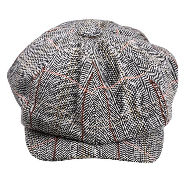 

women autumn hat winter cotton beret newsboy cap baker newsboy cap fashion - gray, Blue;gray