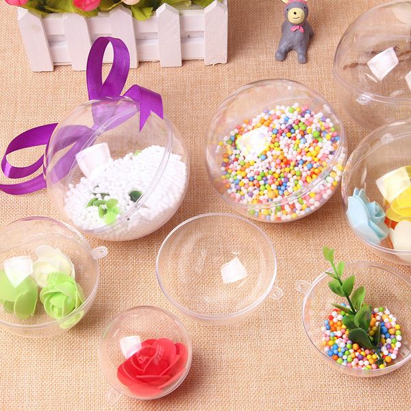 

10pc christmas balls transparent open plastic clear ornament kids favors party supplies christmas tress hanging decorations