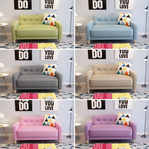 

northern european-style fabric sofa small apartment sofa bedroom balcony rental housing simple single double clothing store small sofa