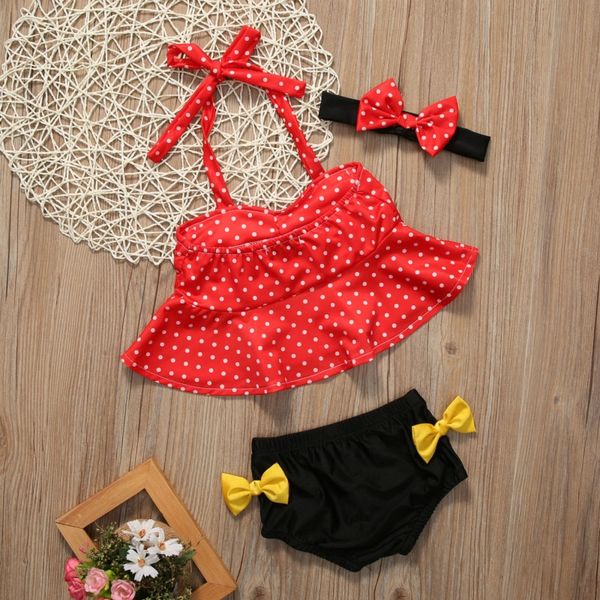 

toddler kids baby girls swimsuit tankini bikini set cute bow-knot swimwear bathing suit beachwear children's swimwear