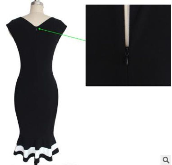 

working dress women dress, sleeveless tailoring dress ropa de mujer, White;black