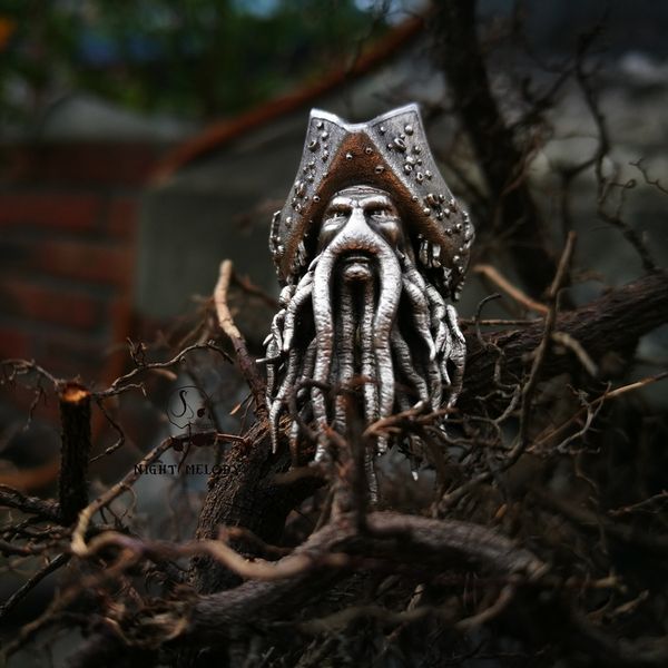 

3cm brass / 925 silver davy jones flying dutchman captain pendant necklace head loose beads accessories jewelry jack individual decoration