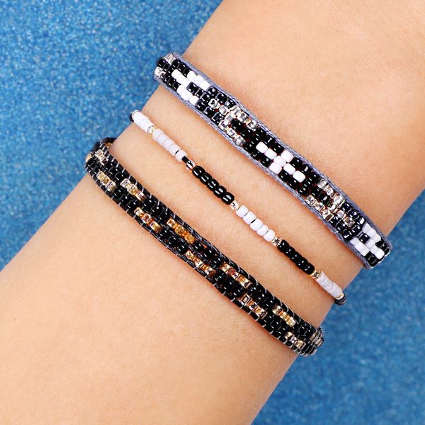 

fehame handmade jewelry lucky bracelets & bangles for women men mix colors beads bracelets 2020, Black