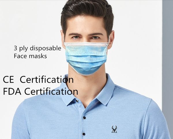 

fda ce certification disposable face masks dhl shipping in stock protective masks breathable 3 ply ear loop mask wholesale