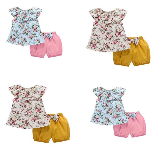 

ins kids clothing sets for girl boy summer bear jeans shirt+pants&skirt 2pcs children's outfits toddler baby clothes set, White