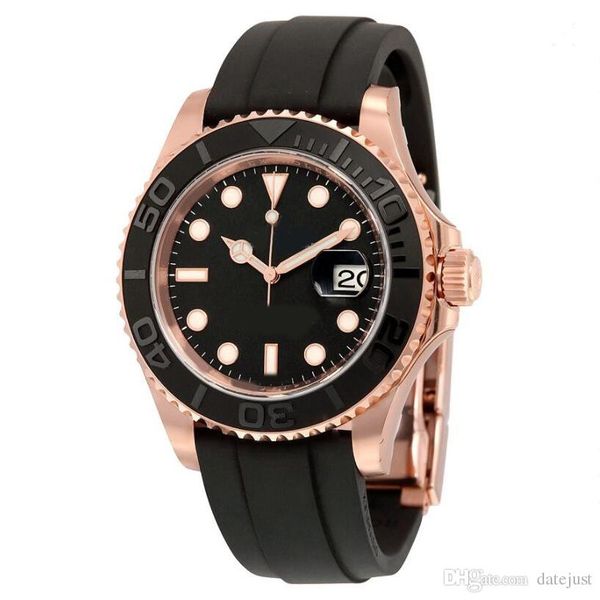 

luxury watches luxury watch men rubber strap 40mm model watch automatic mechanical watch date sweeping movement wristwatch, Slivery;brown
