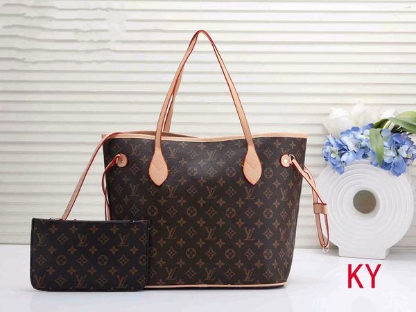 

sale l letter neverfull leather handbag brown old flower pink bag printing purse womens fashion bags girls shopping bag new