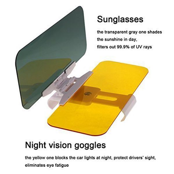 PARASOLE HD VISIERA AUTO GIORNO 2IN1 ANTIRIFLESSO NOTTE ANTIABBAGLIANTE VISORE