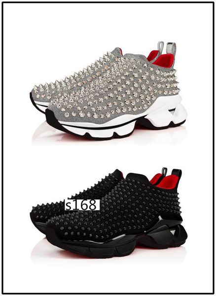 

delivery designer shoes spike sock donna studded spikes sneakers red bottom mens womens spikes training shoes 8, Black