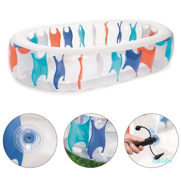 

wholesale-oval transparent inflatable swimming pool family blow up pool inflatable for 2-4 children boys girls summer have fun