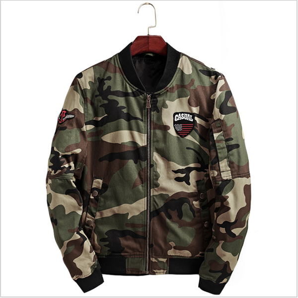 

2020 new men jacket slim camouflage stand collar bomber jacket casual mens jackets and coats streetwear xxxl, Black;brown