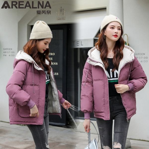 

winter jacket parkas women hooded long sleeve pockets casual women parka 2019 thick warm padded plus size winter coat, Black