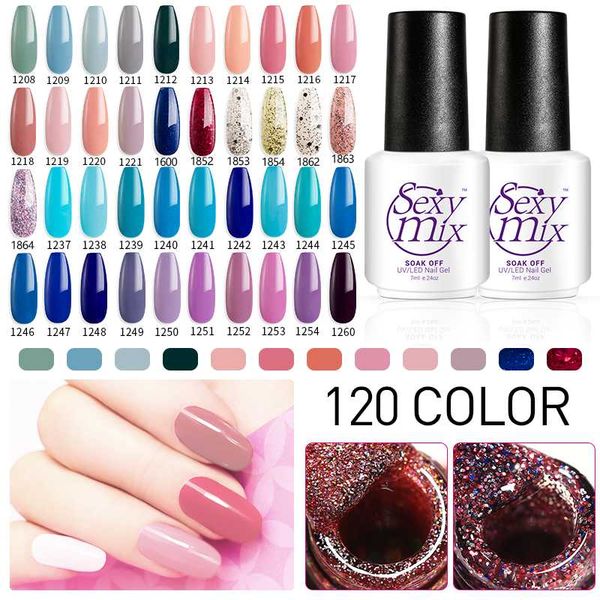 

sexymix uv gel nail varnish soak off long lasting hybrid led nail enamel semi permanent glitter led gel lacquer, Red;pink