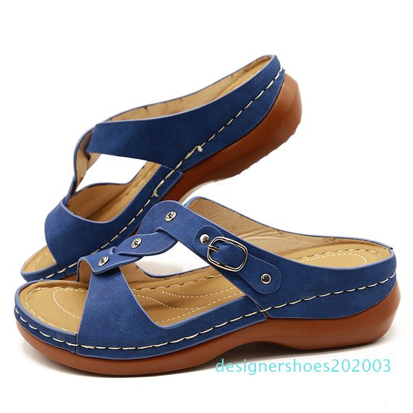 

women summer shoes for women sandals vintage anti-slip breathable wedge platform sandals crystal open toe female shoes d03, Black