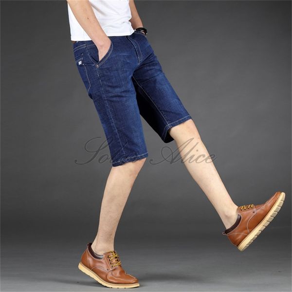 

men's jeans 2021 summer straight knee length thin casual shorts, Blue