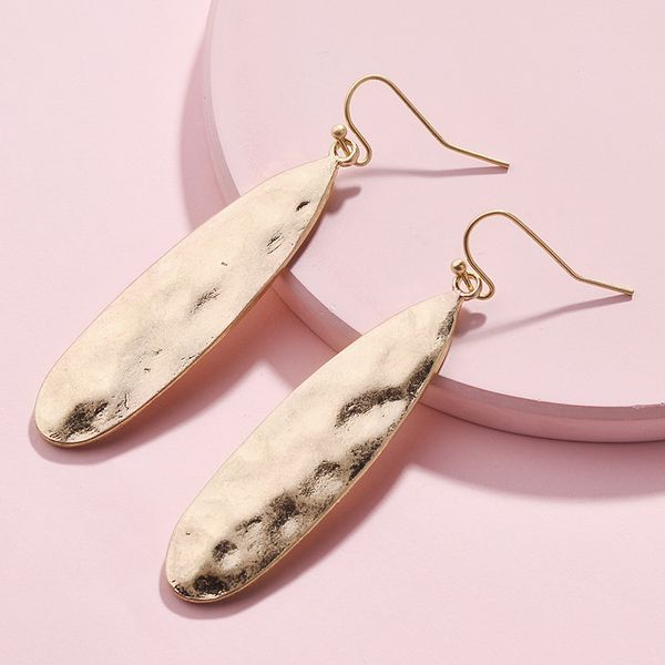 

2019 spring summer hammered leaf drop earrings for girls and ladies teardrop dangle earrings women custom boutique jewelry