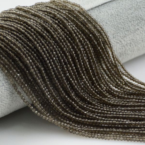 

natural smoky quartz faceted round beads 2mm / 3mm / 4mm
