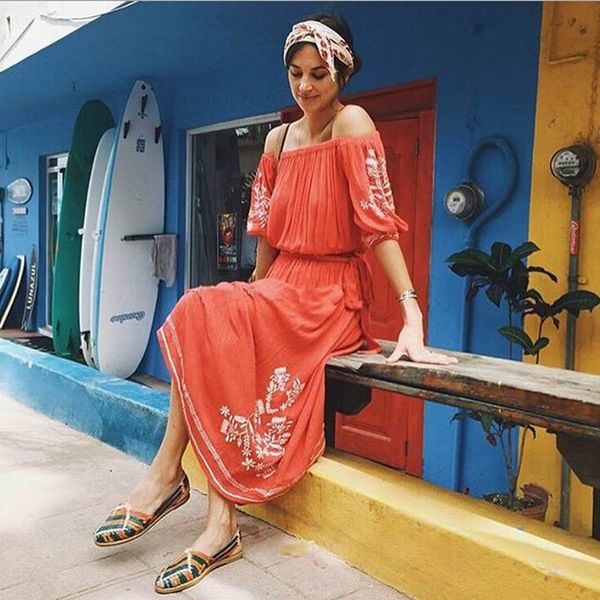 

russian fashion 2016 maxi dress women's slash neck off the shoulder sweet empire tunic celebrity party long dress, Black;gray