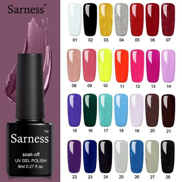

sarness pure hybrid nail gel varnish 52 colors uv gel nail polish soak off art need rubber base coat coat lacquer, Red;pink