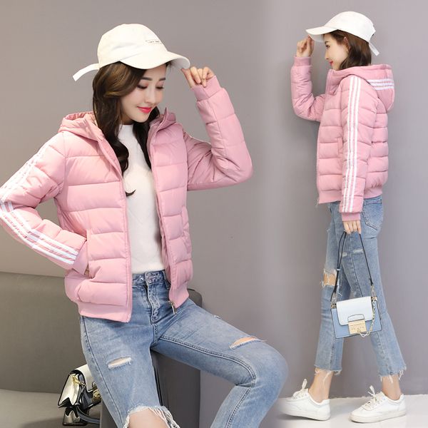 

autumn/winter 2018 new women's clothing short thicken loose-fitting down girl fashion hooded down cotton jacket, Black