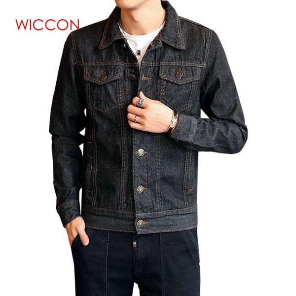 

2019 men jean jackets dark blue black clothing denim jacket fashion man jeans jacket thin spring outwear male cowboy plus size, Black;brown