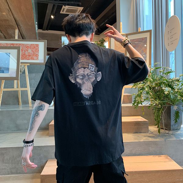 

2020 дизайнер x1911017 с короткими рукавами тенниски ины мужчины чистого хлопка корейской версии тенденции сыпучие прилив мужской одежды пол, White;black